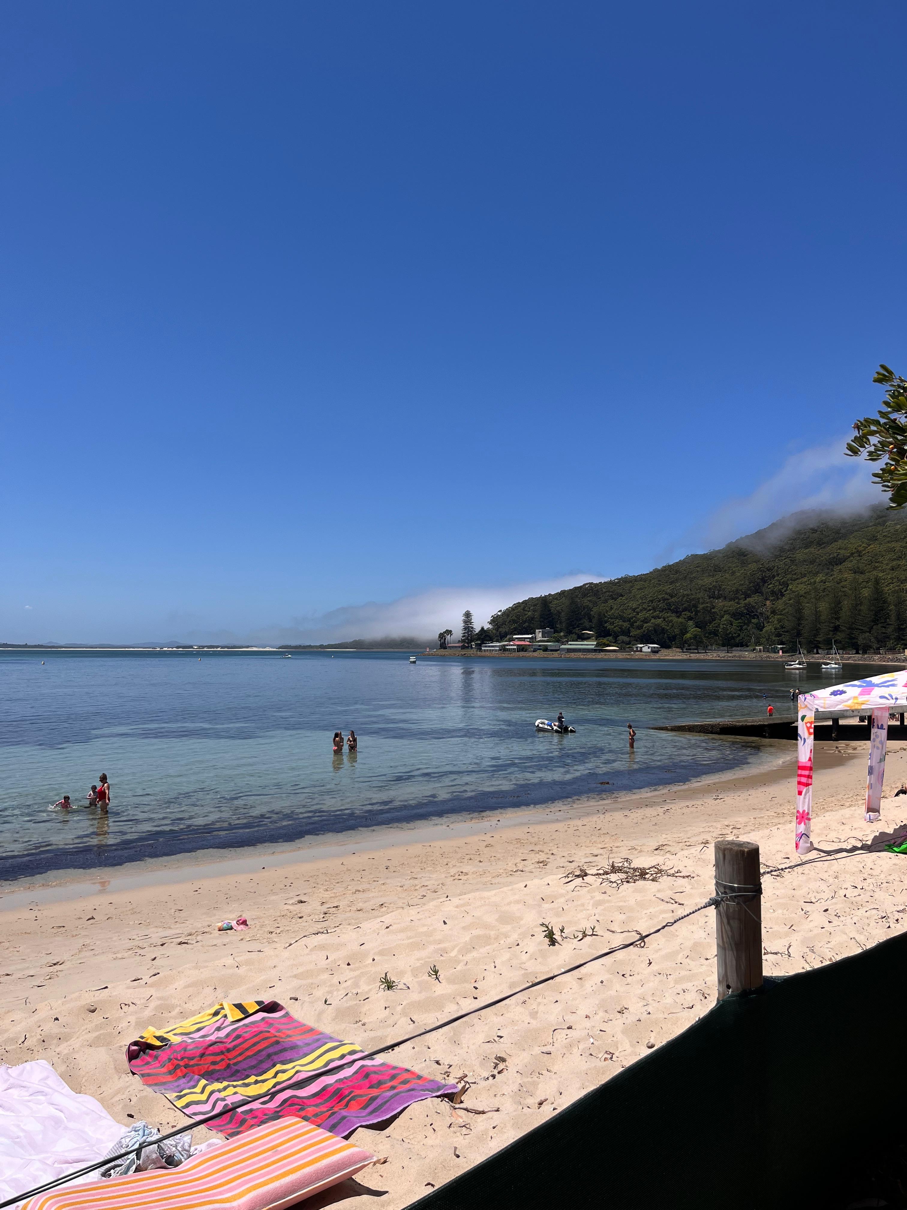 towels out, Shoal Bay