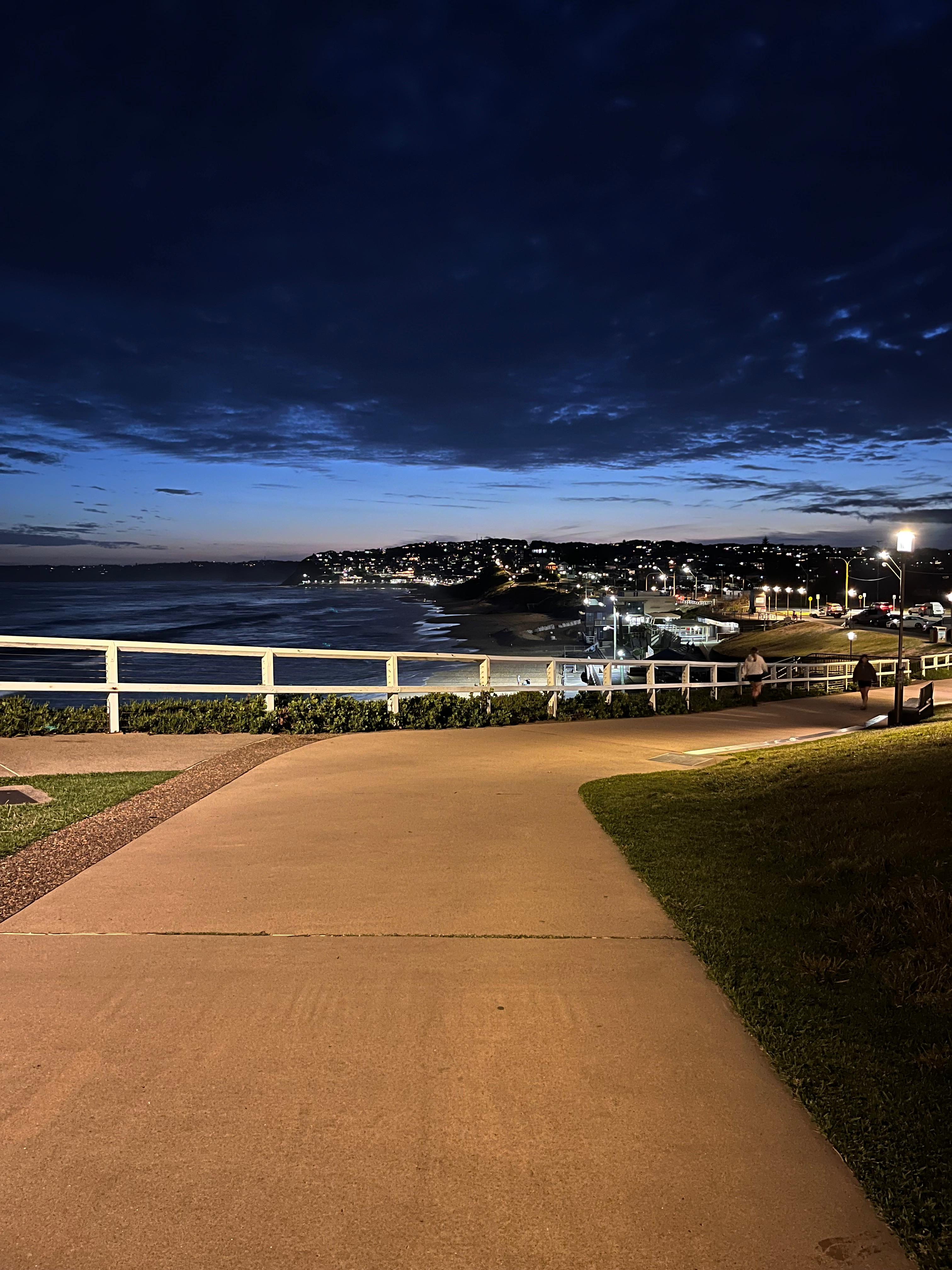 the path down at dusk